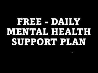 Daily Mental Wellbeing Action Plan *Pastoral support*