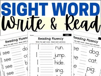 Preprimer Sight Word Write and Read Fluency Passages