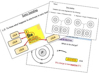 Ionic bonding- detailed lesson and worksheet