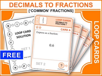 Decimals to Fractions (Loop Cards)