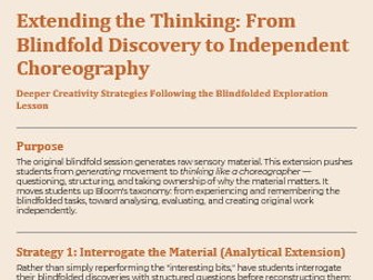 : "Extending Blindfold Discovery – KS4/5 Dance"