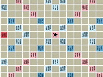 Printable Scrabble board for class word game.
