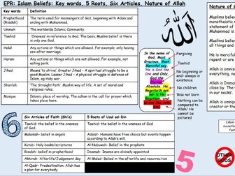Islam Beliefs and teachings Eduqas knowledge Organisers