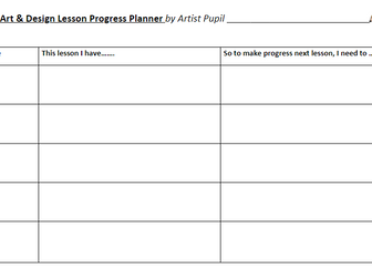 Art Lesson Progress Planner
