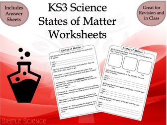 States of Matter - KS3 Science (Chemistry) Worksheets