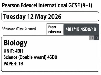 Edexcel International GCSE Biology Paper 1B June 2026 – Past Paper with Answers
