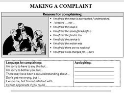 making complaint handout complaints resources shop teaching