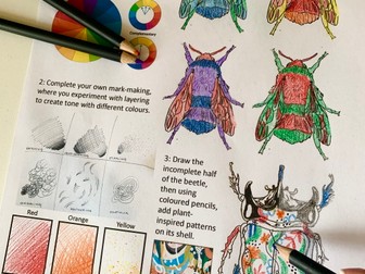 Colour Theory and Mark-Making Worksheet (Suitable for Cover lessons)