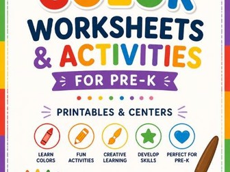 Color worksheets and activities for Pre-K and Kindergarten – perfect for centers and independent lea