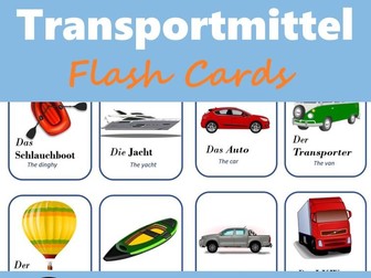 Transportmittel: The German transportation (Flash Cards)