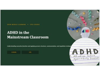 ADHD in the Mainstream Classroom - CPD Course | Executive Function & Classroom Structure