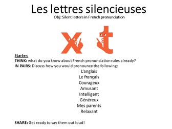French phonics - silent letters - pronunciation