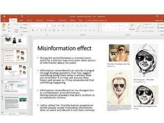 Edexcel A Level Psychology - Criminal - Post-event discussion (Eye Witness Testimony)