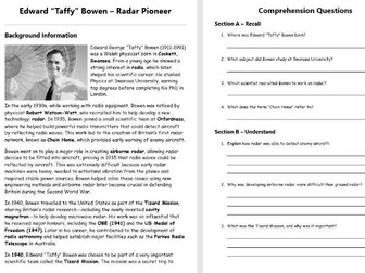 Welsh Scientist Comprehension Tasks