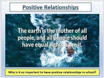 Positive Relationships Assembly Tutor Time PSHE Whole School