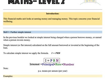 Financial maths - level 2 - learn at home