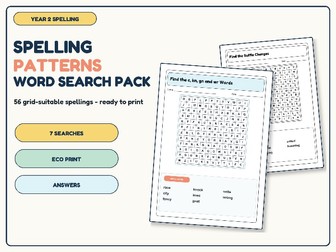 Year 2 Spelling Patterns Word Search Pack | 7 Spelling Activities