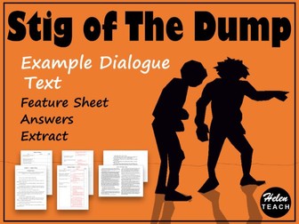 Stig of the Dump Dialogue Writing Example with Feature Identification, Answers & Extract