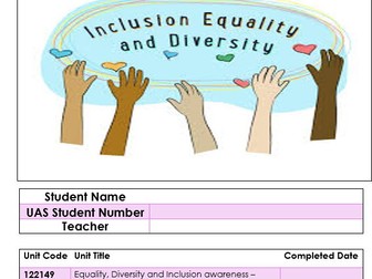 AQA Unit Award (122149) Equality, diversity and inclusion Level 1