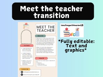 *Editable* Meet the teacher/new teacher transition support
