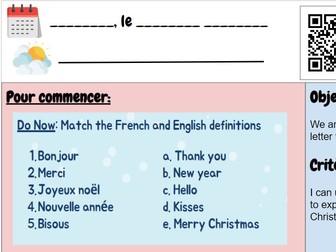Writing a Letter to Santa in French