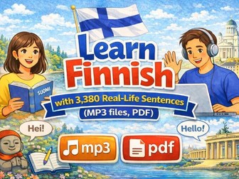 Learn Finnish with 3,380 Real-Life Sentences(MP3 files, PDF)