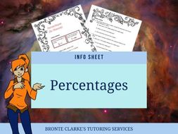 Percentages in Finance Info Sheet for Stage 5 Maths