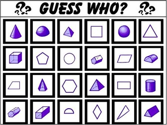 Guess Who Shapes GAME Primary Year 6
