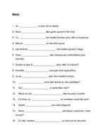 Mettre French Verb Worksheet 1 | Teaching Resources