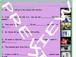 Subject versus Object Pronouns 3 Photo Worksheet Set