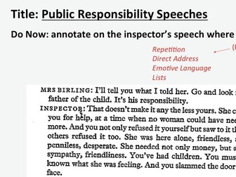 An Inspector Calls-Public Men and Responsibility Speech