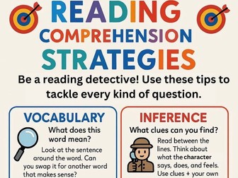 Reading Comprehension Strategies Poster - Y6 SATs revision