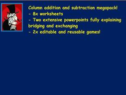 Column addition and subtraction Year 3 megabundle