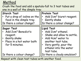 The Chemistry of Food & Food Tests