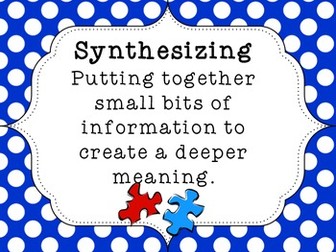 Reading comprehension synthesizing culminating task graphic organizer with success criteria & rubric