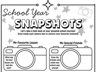 End of Year Snapshots – Printable Reflection Activity (3 Versions)
