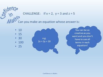 Algebra- substitution