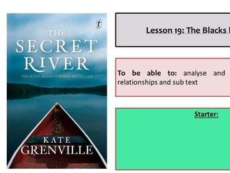 The Secret River - Full unit scheme of work for GCSE or IGCSE Lessons 19-24