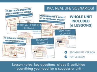 Decimals | Whole Unit | Lesson Notes, Slides & Activities