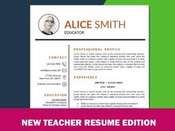 teacher resume template with photo for ms word elementary educator