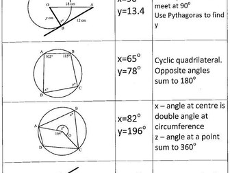 Circle Theorems Quiz Quiz trade cards