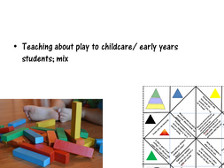 Teaching about play to childcare/ early years students; mix 2