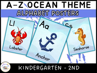 A-Z Ocean Theme Alphabet Posters Printables