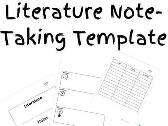 Literature Note-Taking Template