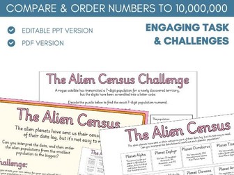 Compare & Order Numbers to 10 Million | Worksheet Activity | Place Value