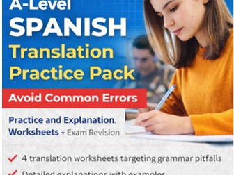 A level Spanish Translation Pack - targeting common errors