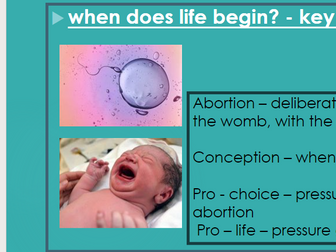 Abortion (morality lesson 6 Edexel A)