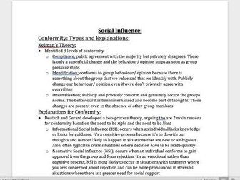 AQA A-Level Psychology-Social Influence