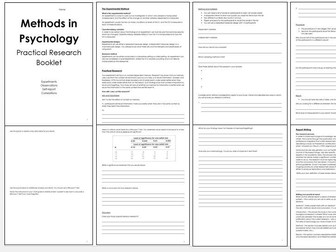 Research Methods Practical Activity Booklet - OCR A-level Psychology