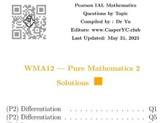 Pearson IAL Mathematics - Pure Mathematics 2 - Question By Topic - Solution PDF